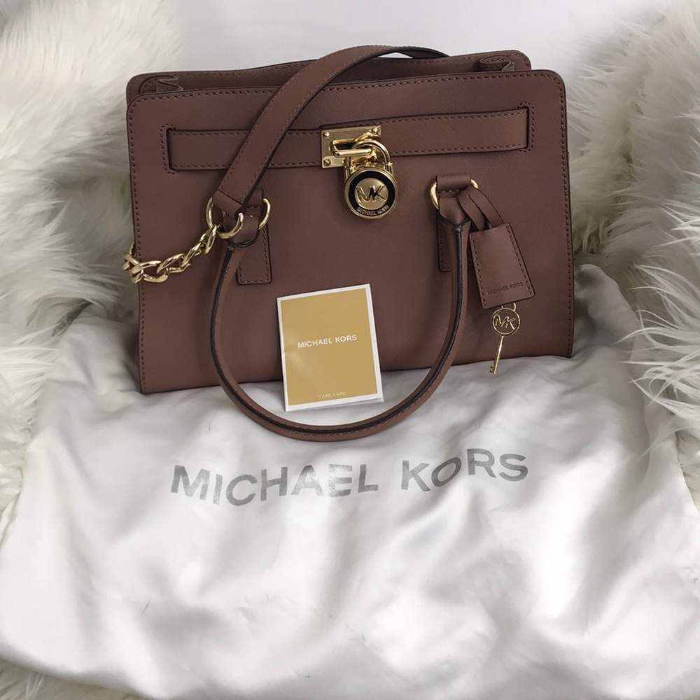 Michael Kors Hamilton EW Satchel Leather DustyRose